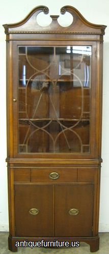 Antique Mahogany Corner China Cabinet