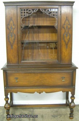 Antique Walnut China Cabinet