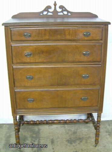 Antique Burl Walnut Chest