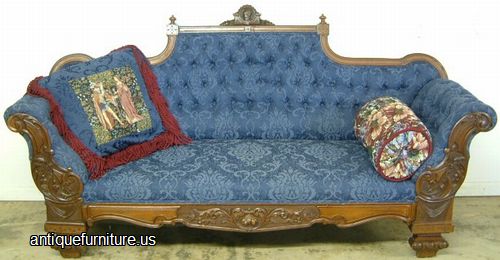 Antique Ornate Victorian Walnut Sofa
