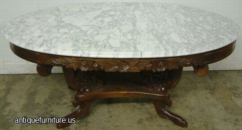 Antique Victorian Style Marble Top Coffee Table