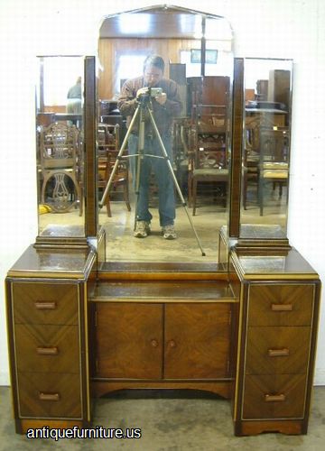 Antique Walnut Art Deco Dresser