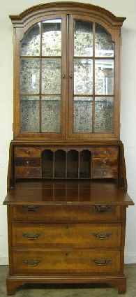 Antique Mahogany Drop Front Bookcase