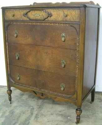 Antique Burl Walnut Chest