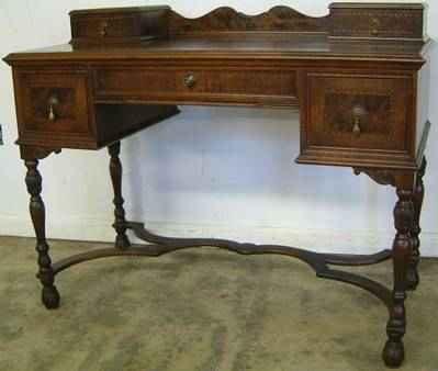 Antique Burl Walnut Desk