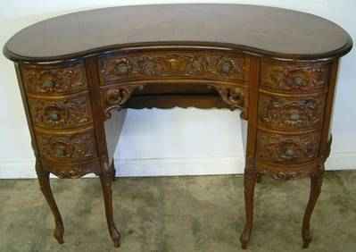 Antique Mahogany Kidney Desk
