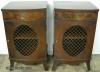  Pair Flame Mahogany Nightstands 