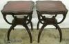  Pair Mahogany Leather Top Lamp Tables 