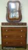  Flame Mahogany Marble Top Wishbone Dresser 