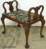  Ornate Flame Mahogany Ball Claw Vanity Bench 