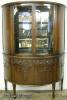  Ornate Walnut Demilune China Cabinet 