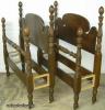  Pair Burl Walnut Twin Beds 