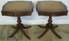  Pair Mahogany Leather Top Lamp Tables 