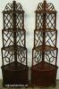  Pair Mahogany Mirrored Curio Shelves 