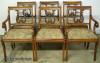  Set Mahogany Lyre Back Dining Chairs 