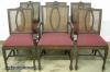  Set Ornate Walnut Dining Chairs 