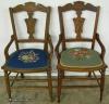 Pair Victorian Needle Point Chairs Pair Victorian Needle Point Chairs