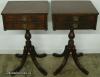  Pair Flame Mahogany Lamp Tables 