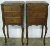  Pair Walnut French Style Nightstands 