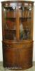  Mahogany Curved Glass Corner China Cabinet 