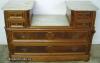  Victorian Walnut Drop Center Marble Top Dresser Base 