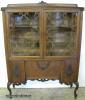  French Style Walnut China Cabinet 
