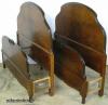  Pair Burl Walnut Twin Beds 
