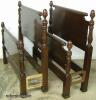  Pair Mahogany Acorn Poster Twin Beds 