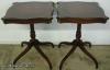  Pair Mahogany Leather Top Lamp Tables 