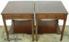  Pair Mahogany Leather Top Lamp Tables 