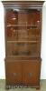  Mahogany Flat Glass Corner Cabinet 