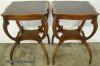  Pair Mahogany Leather Top Lamp Tables 