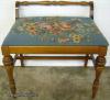  Walnut Needlepoint Vanity Bench 
