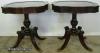  Pair Leather Top Mahogany Lamp Tables 
