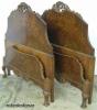  Pair Romweber Burl Walnut Twin Beds 