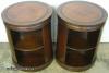  Pair Round Mahogany Lamp Tables 