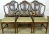  Set Mahogany Shieldback Dining Chairs 