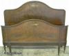  Burl Walnut Bed Floral Decor 