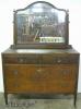  Burl Walnut Dresser Floral Decor 