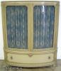  Paint Decorated Chest Curved Glass Doors 