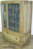  Paint Decorated Chest Curved Glass Doors 