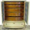  Paint Decorated Chest Curved Glass Doors 