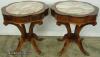  Pair Mahogany Marble Top Lamp Tables 