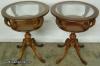  Pair Ornate Mahogany Lamp Tables 