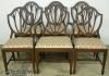  Set Mahogany Shieldback Dining Chairs 