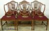  Set Mahogany Shieldback Needlepoint Dining Chairs 