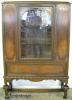  Burl Walnut China Cabinet 