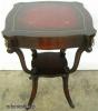 Mahogany Leather Top Lamp Table 