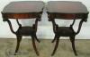  Pair Mahogany Leater Top Lamp Tables 