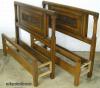  Pair Oak Twin Beds 